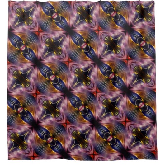 Die seidene Wiederholung in schwarz und bordeauxro Duschvorhang (Vorderseite)