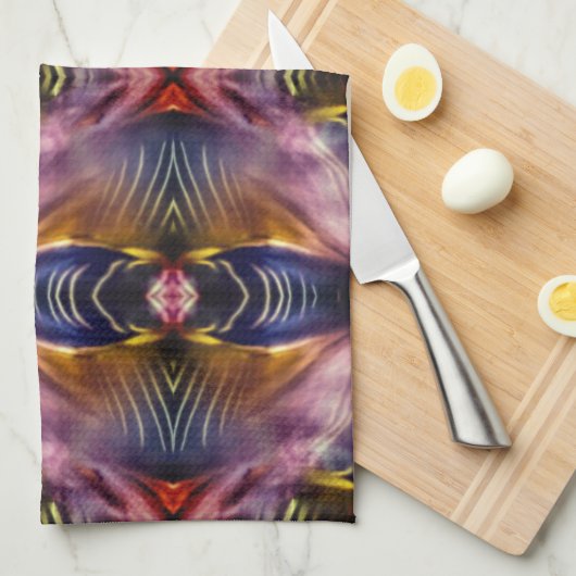 Die seidene Wiederholung in schwarz und bordeauxro Geschirrtuch (Viertel Falte)