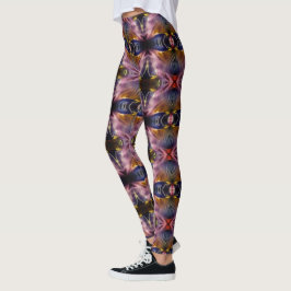 Die seidene Wiederholung in schwarz und bordeauxro Leggings
