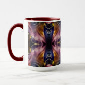 Die seidene Wiederholung in schwarz und bordeauxro Tasse (Links)