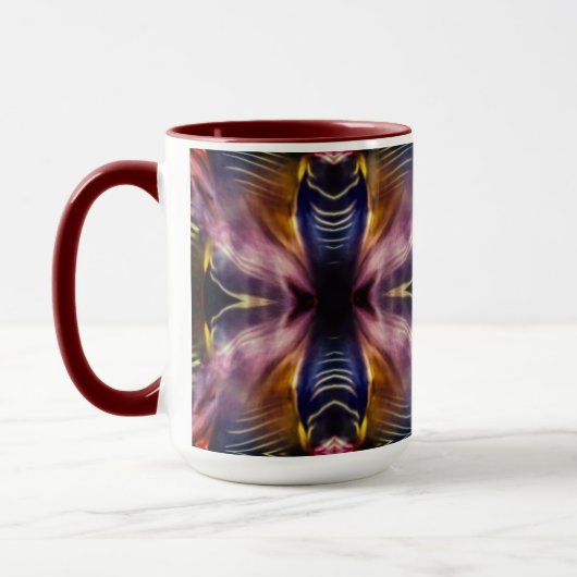 Die seidene Wiederholung in schwarz und bordeauxro Tasse (Links)