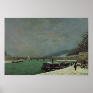 Die Seine am Pont d'Iena, Winter, 1875 Poster