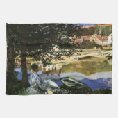 Die Seine-Bank, Bennecourt von Claude Monet Geschirrtuch (Horizontal)
