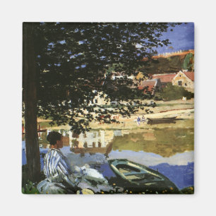 Die Seine-Bank, Bennecourt von Claude Monet Magnet