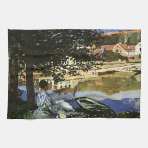 Die Seine bei Bennecourt von Claude Monet Geschirrtuch