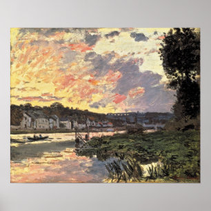 Die Seine bei Bougival im Abend (1870) Poster