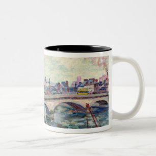 Die Seine in Rouen Zweifarbige Tasse