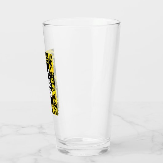 Die Selbstmordkommando | Gelbe und schwarze Symbol Glas (Links)