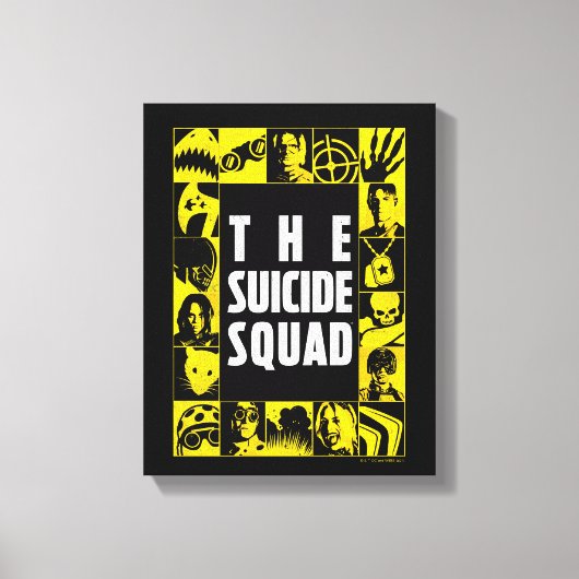 Die Selbstmordkommando | Gelbe und schwarze Symbol Leinwanddruck (Vorderseite)