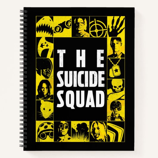 Die Selbstmordkommando | Gelbe und schwarze Symbol Notizblock (Vorderseite)