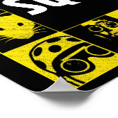 Die Selbstmordkommando | Gelbe und schwarze Symbol Poster (Ecke)