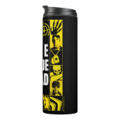 Die Selbstmordkommando | Gelbe und schwarze Symbol Thermosbecher (Nach rechts gedreht)