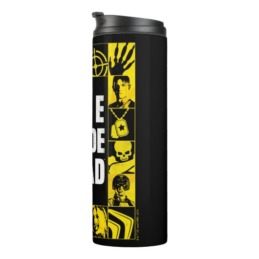 Die Selbstmordkommando | Gelbe und schwarze Symbol Thermosbecher (Nach rechts gedreht)