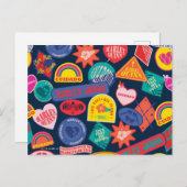 Die Selbstmordkommando | Harley Quinn Abzeichen Pa Postkarte (Vorne/Hinten)