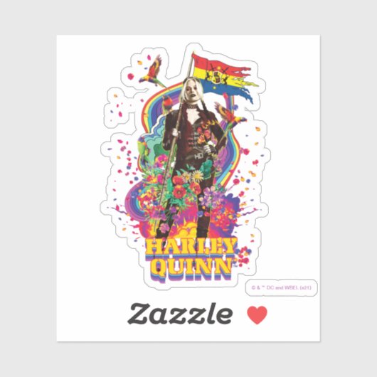 Die Selbstmordkommando | Harley Quinn Blume & Rain Aufkleber (Blatt)