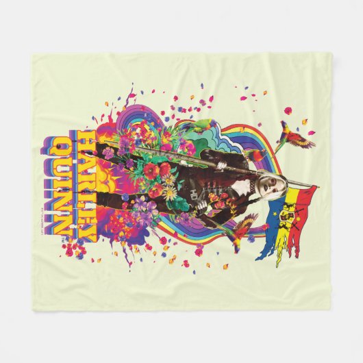 Die Selbstmordkommando | Harley Quinn Blume & Rain Fleecedecke (Vorderseite (Horizontal))