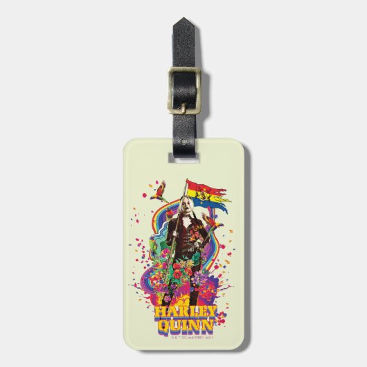 Die Selbstmordkommando | Harley Quinn Blume & Rain Gepäckanhänger (Vorderseite vertikal)