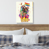 Die Selbstmordkommando | Harley Quinn Blume & Rain Leinwanddruck (Insitu (Schlafzimmer))