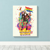 Die Selbstmordkommando | Harley Quinn Blume & Rain Leinwanddruck (Insitu (Holzboden))