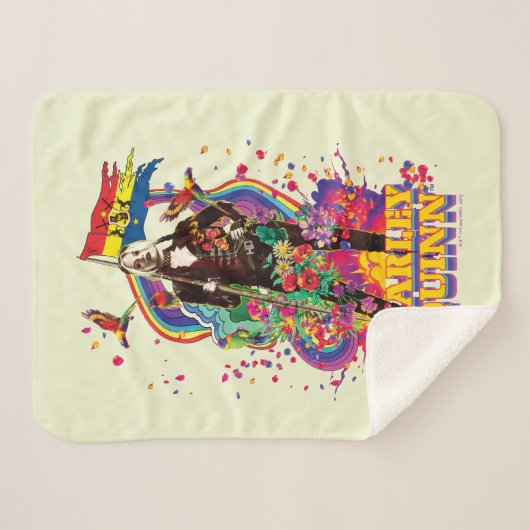 Die Selbstmordkommando | Harley Quinn Blume & Rain Sherpadecke (Vorderseite (Horizontal))