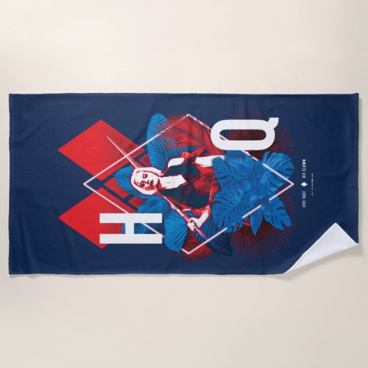 Die Selbstmordkommando | Harley Quinn Fern & Diamo Strandtuch (Vorderseite)