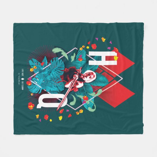 Die Selbstmordkommando | Harley Quinn Floral Diamo Fleecedecke (Vorderseite (Horizontal))