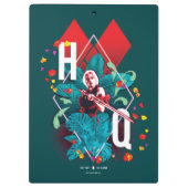 Die Selbstmordkommando | Harley Quinn Floral Diamo Klemmbrett (Rückseite)