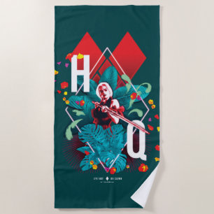 Die Selbstmordkommando   Harley Quinn Floral Diamo Strandtuch