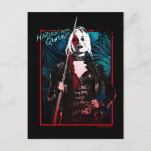 Die Selbstmordkommando   Harley Quinn & Green Fern Postkarte