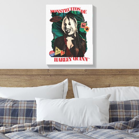 Die Selbstmordkommando | Harley Quinn Winking Leinwanddruck (Insitu (Schlafzimmer))