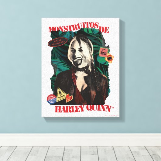 Die Selbstmordkommando | Harley Quinn Winking Leinwanddruck (Insitu (Holzboden))