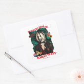 Die Selbstmordkommando | Harley Quinn Winking Quadratischer Aufkleber (Umschlag)