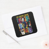 Die Selbstmordkommando | Retro Grid mit Amanda Wal Quadratischer Aufkleber (Umschlag)