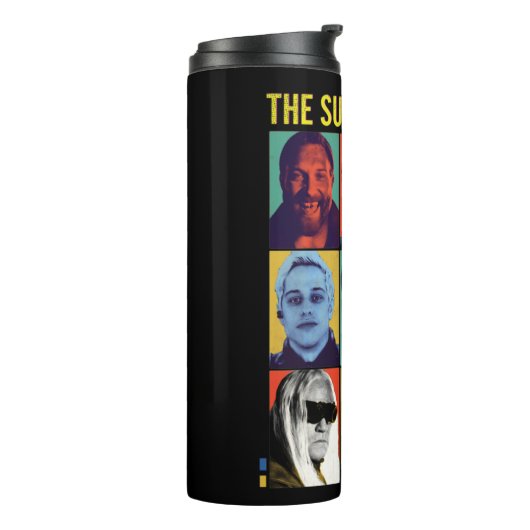 Die Selbstmordkommando | Retro Grid mit Amanda Wal Thermosbecher (Nach links gedreht)