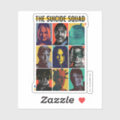 Die Selbstmordkommando | Retro Grid mit Harley Qui Aufkleber (Blatt)