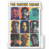 Die Selbstmordkommando | Retro Grid mit Harley Qui Aufkleber (Vorderseite)