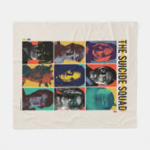 Die Selbstmordkommando | Retro Grid mit Harley Qui Fleecedecke (Vorderseite (Horizontal))