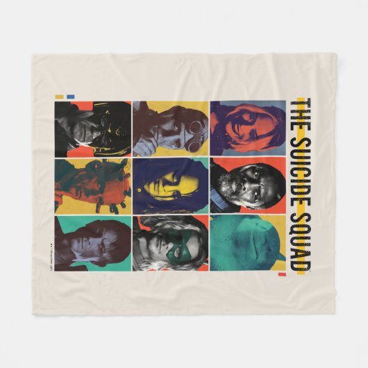 Die Selbstmordkommando | Retro Grid mit Harley Qui Fleecedecke (Vorderseite (Horizontal))