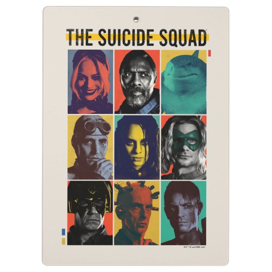 Die Selbstmordkommando | Retro Grid mit Harley Qui Klemmbrett (Rückseite)