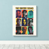 Die Selbstmordkommando | Retro Grid mit Harley Qui Leinwanddruck (Insitu (Holzboden))