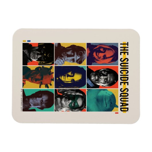 Die Selbstmordkommando | Retro Grid mit Harley Qui Magnet (Horizontal)