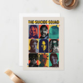 Die Selbstmordkommando | Retro Grid mit Harley Qui Mitteilungskarte (Vorderseite/Rückseite Beispiel)