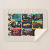 Die Selbstmordkommando | Retro Grid mit Harley Qui Sherpadecke (Vorderseite (Horizontal))