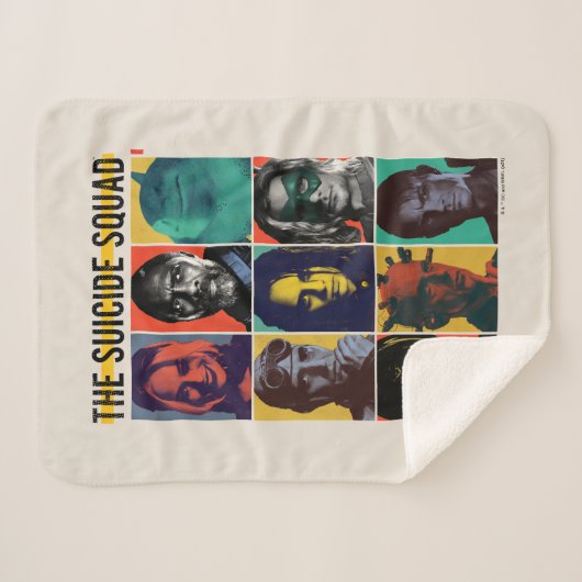 Die Selbstmordkommando | Retro Grid mit Harley Qui Sherpadecke (Vorderseite (Horizontal))