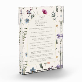 Die Seligpreisungen Matthäus 5:3–12 Florale Schrif Fotoblock