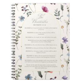 Die Seligpreisungen Matthäus 5:3–12 Florale Schrif Notizblock