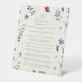 Die Seligpreisungen Matthäus 5:3–12 Florale Schrif Sockelschild