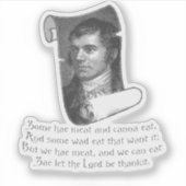 Die Selkirk-Gnade Burns Night Supper Gebet Grau Aufkleber (Vorderseite)