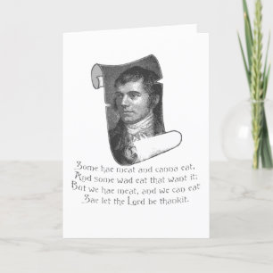 Die Selkirk-Gnade Burns Night Supper Gebet Grau Feiertagskarte