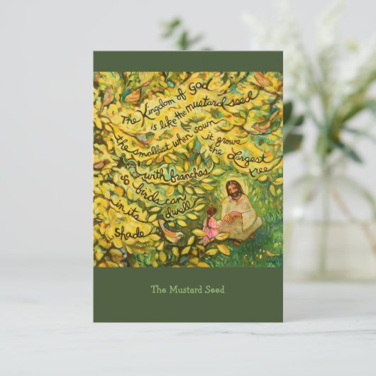 Die Senfparabel-Gebetskarte (Stehend Vorderseite)